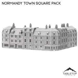 Normandy Town Square Pack - WWII Terrain Wargame Tabletop Terrain Terrain Compatible with Bolt Action