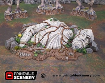 Giant Statue - Fantasy Scatter Terrain - Shadowfey Fantasy Terrain DND AoS Conquest Printable Scenery Miniature Wargame Tabletop Terrain