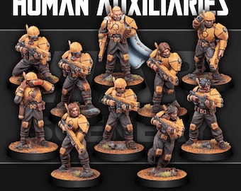 Human Auxiliaries - Grimdark Minis by War Scenery for Tabletop Wargames