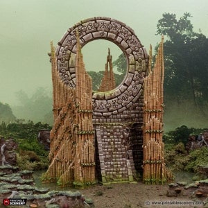 Bamboo Portal - The Gloaming Swamp - Fantasy Terrain DND AoS Conquest Printable Scenery Wargame Tabletop Terrain