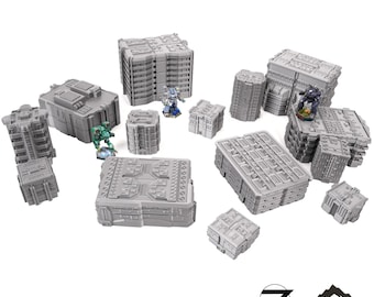 Paesaggio tecnologico urbano efficiente - 6 mm - Thunderhead Studio 6 mm Compatibile con wargame di mech in scala ridotta