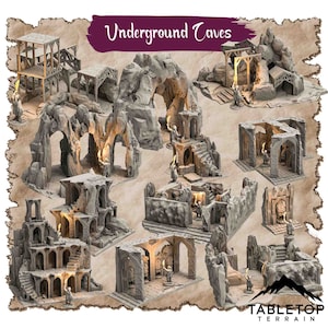 Underground Caves Thematic Dungeon Terrain DND Pathfinder 