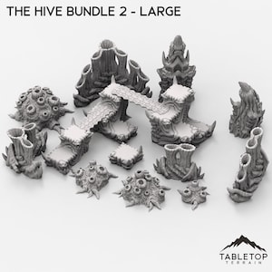 The Hive Bundle 2 - Infested Scatter Terrain - Tabletop Terrain Grimdark Gothic Miniature Wargame Sci-Fi 28mm 32mm