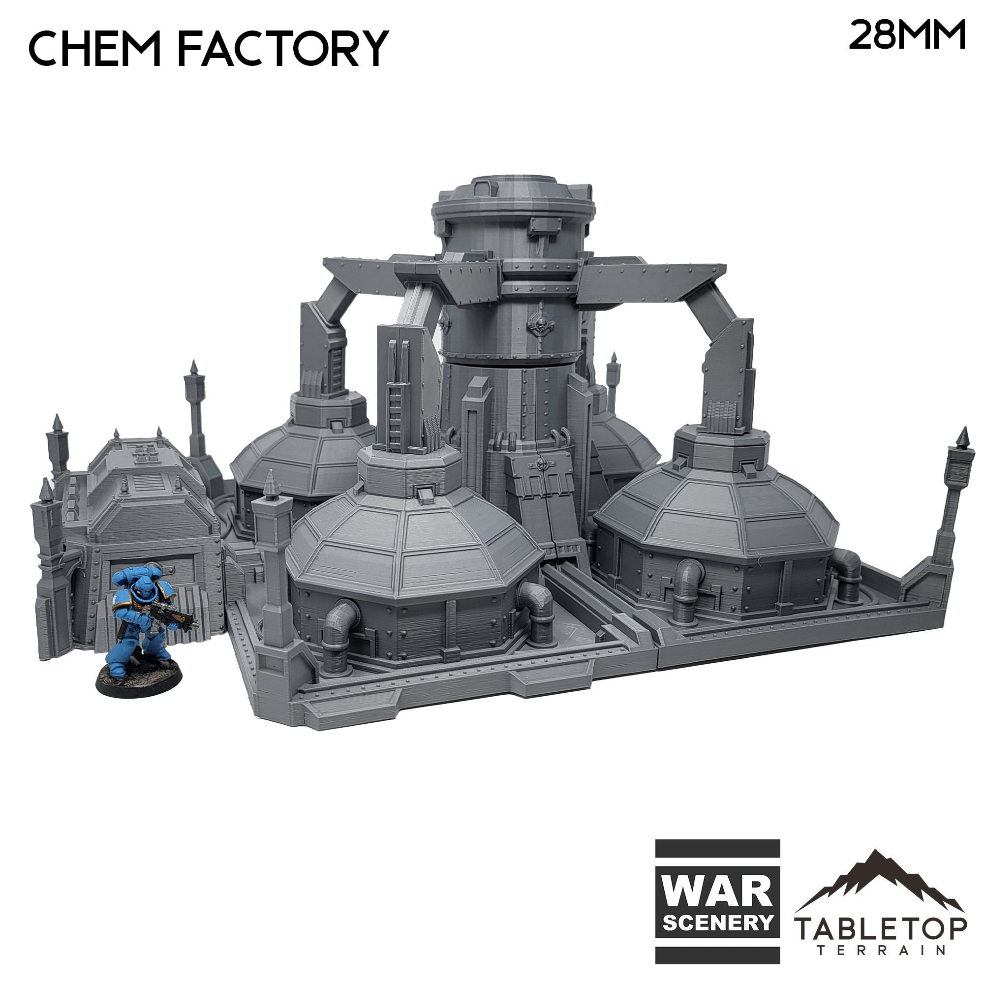 War World Gaming Industry of War Large Refinery Complex – Unpainted – 28mm  Sci-Fi Wargaming Terrain Model Diorama Scenery Battle Tabletop Warfare