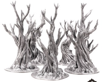 Gnarly Trees - Scatter Terrain Winterdale Fantasy Terrain DND AoS Conquest Printable Scenery Miniature Wargame Tabletop Terrain