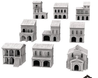 Colonial Spanish District - DND AoS Pathfinder Conquest MiniatureLand Tabletop Terrain Miniature Wargame 28mm
