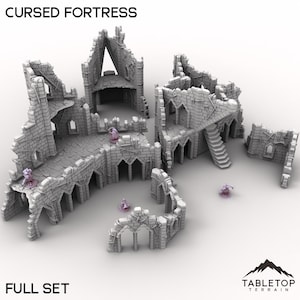 Cursed Fortress - Tabletop Terrain Fantasy DND Miniature Roleplaying Wargame 28mm 32mm