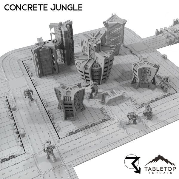Concrete Jungle TechScape - 6mm - Battletech Terrain Terrain Epic Tabletop Terrain Adeptus Titanicus Terrain Epic 40k Terrain Thunderhead