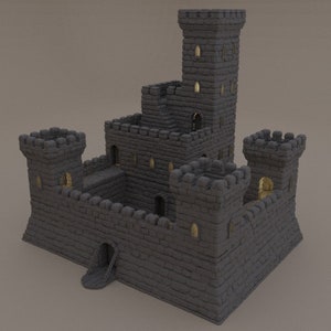 Middeleeuws fort - DND AoS Pathfinder Conquest MiniatureLand Tabletop Terrain Miniature Wargame 28 mm Fantasy Terrain Middeleeuws terrein 15 mm 20 mm