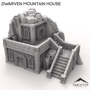 Dwarven Mountain House - Tabletop Terrain Fantasy DND Miniature Roleplaying Wargame 28mm 32mm