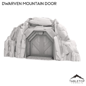 Dwarven Mountain Door - Tabletop Terrain Fantasy DND Miniature Roleplaying Wargame 28mm 32mm