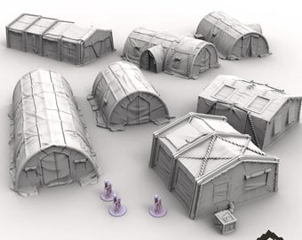 Military Barracks - Tabletop Terrain Grimdark Gothic Miniature Wargame Sci-Fi 28mm 32mm