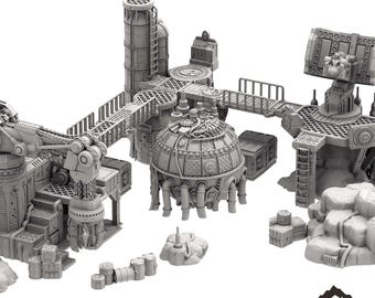 Battlezone Mars Modular Terrain Set - Tabletop Terrain Grimdark Gothic Miniature Wargame Sci-Fi 28mm 32mm