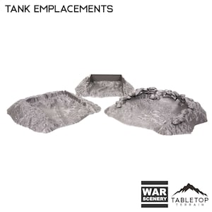 Tank Emplacements - Tabletop Terrain Grimdark Gothic Miniature Wargame Sci-Fi 28mm 32mm
