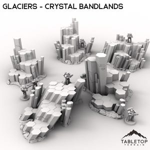 Glaciers - Crystal Bandlands - Tabletop Terrain Grimdark Gothic Miniature Wargame Sci-Fi 28mm 32mm