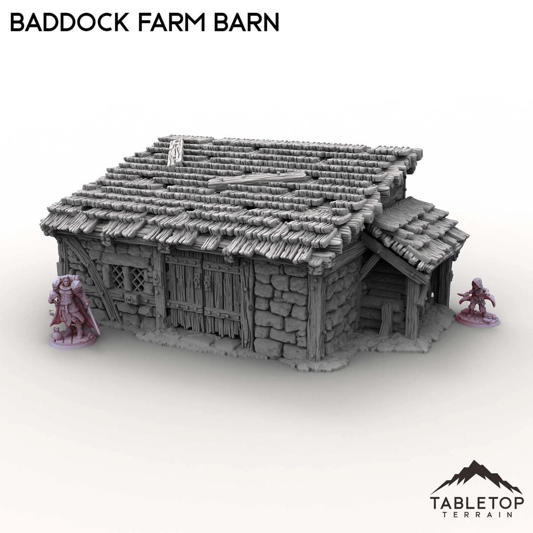 Tabletop Farming Baddock Farm Barn - Tabletop Terrain Fantasy Roleplaying Wargame 28mm ...