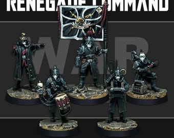 Renegade Command Squad - Grimdark Minis by War Scenery for Tabletop Wargames