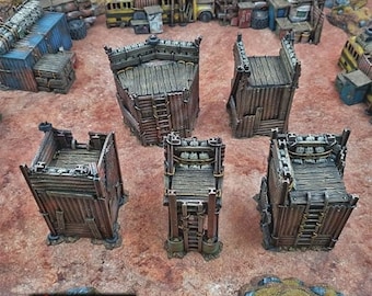 Junkfort Towers - Apocalyptic Terrain - Gaslands Terrain Post-Apocalyptic Walking Dead Fallout Wasteland Warfare Tabletop Terrain Wargame