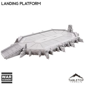 Terreno de mesa Plataforma de pouso Grimdark Terreno de jogo de guerra Impressão 3D 28 mm Edifício Ficção científica Gótico Cenário de jogos de guerra