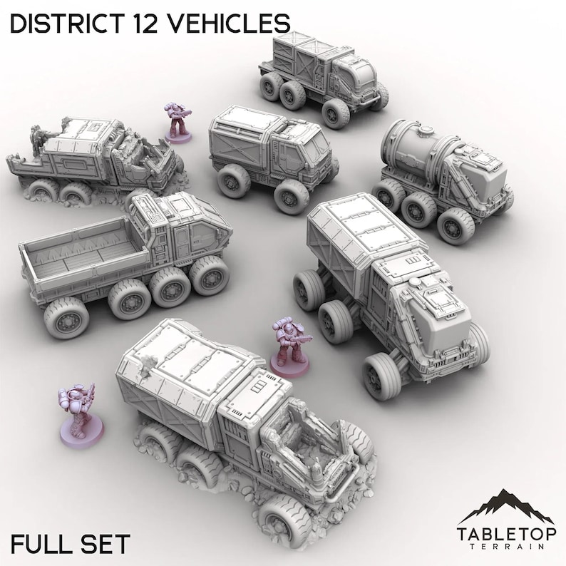 District 12 Vehicles - Tabletop Terrain Grimdark Gothic Miniature ...