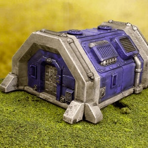 Tabletop Terrain Sci-Fi Barracks Bunker Wargame Terrain 3d printed 28mm Building Sci Fi Gothic Wargaming Scenery