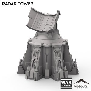 Tabletop Terrain Radar Station Wargame Terrain 3d printed 28mm Building Sci Fi Gothic Wargaming Scenery