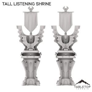 Space Elves Tall Listening Shrine Set - Tabletop Terrain Grimdark Space Elves Miniature Wargame Sci-Fi