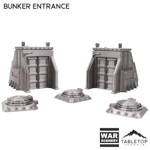 Bunker Entrance Set - Tabletop Terrain Grimdark Gothic Miniature Wargame Sci-Fi 28mm 32mm