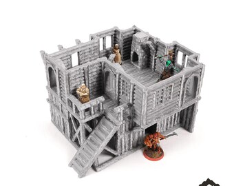 Cabaña De Enano Para Juegos De Rol Y Wargames, Terreno Impreso En 3D Con PLA, Tamaño 12x10x11 Cm, Pintable, Para Miniaturas De 28-32 Mm