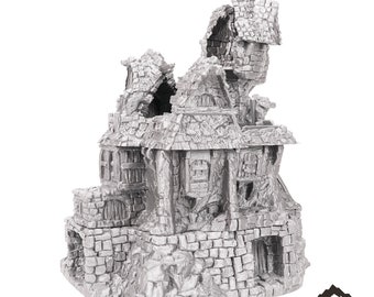 Ruined Guildhall - Hagglethorn Hollow - Fantasy Ruins - DND AoS Pathfinder Conquest Printable Scenery Tabletop Terrain Miniature Wargame