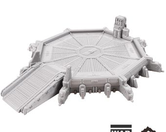Tabletop Terrain Grimdark Landing Pad Wargame Terrain 3d gedruckt 28 mm Gebäude Sci Fi Gothic Wargaming Szenerie