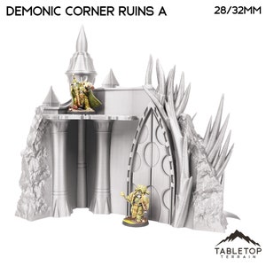 Ruinas del Rincón Demoniaco - Belkartam, Mundo Antiguo Corrupto - Terreno de mesa Demon Chaos Grimdark Gothic Sci-Fi Miniature Wargame