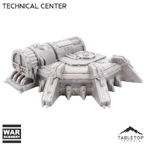 Tabletop Terrain Grimdark Technical Center Wargame Terrain 3d printed 28mm Building Sci Fi Gothic Wargaming Scenery