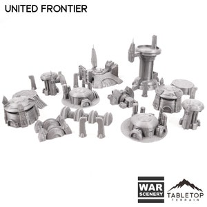 United Frontier Taui 8mm Small Scale Terrain Pack - 6mm 8mm Mech Wargames Tabletop Terrain Compatible with Small Scale Epic Wargames
