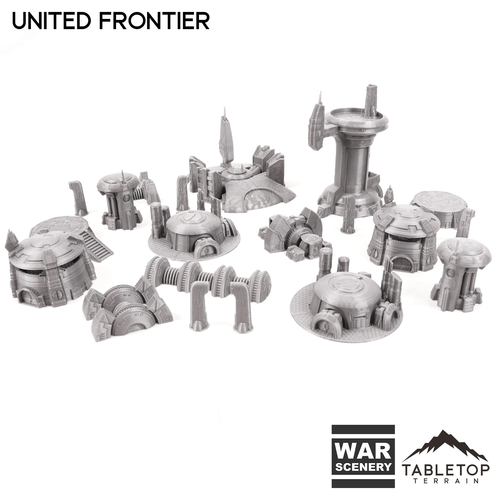 United Frontier Taui 8mm Small Scale Terrain Pack - 6mm 8mm Mech Wargames Tabletop Terrain Compatible with Small Scale Epic Wargames