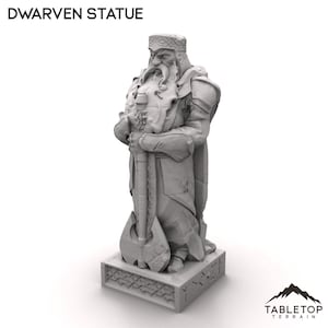 Dwarven Statue - Tabletop Terrain High Fantasy DND 25mm 28mm Fellowship Middle Earth
