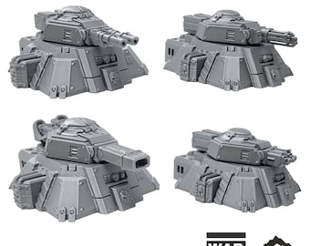 Wieżyczki obronne - Kwatera główna rozdziałów - Teren do gry planszowej Grimdark Gothic Miniatura do gry wojennej Sci-Fi 28 mm 32 mm