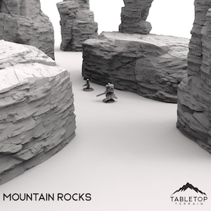 Mountain Rocks - Tabletop Terrain Fantasy DND Miniature Roleplaying Wargame 28mm 32mm