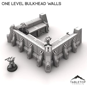 Gelijkvloerse schotmuren - tafelbladterrein Grimdark Gothic miniatuur Wargame Sci-Fi 28 mm 32 mm