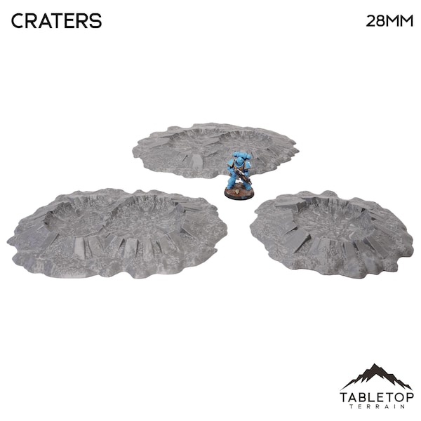 Craters - Tabletop Terrain - Grimdark Terrain -Gothic Terrain Miniature Wargame Terrain Sci-Fi Terrain  28mm Terrain 32mm