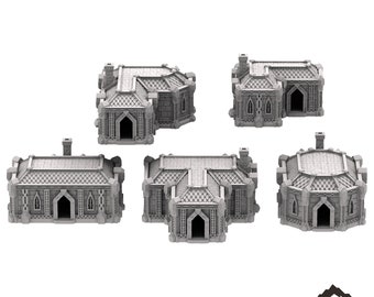 Dwarven Houses - DND AoS Pathfinder Conquest MiniatureLand Tabletop Terrain Miniature Wargame 28mm