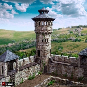King&#39;s Round Tower - Country & King - Fantasy Historical Building - WWII Terrain Wargame Terrain Fantasy Terrain  Bolt Action