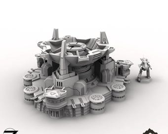 HEXTECH Beacon (Retracted) - Power Complex - Thunderhead Studio 6mm Compatible with Small Scale Mech Wargames