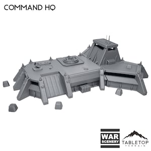 Tabletop Terrain Command HQ Wargame Terrain 3d printed 28mm Building Sci Fi Gothic Wargaming Scenery