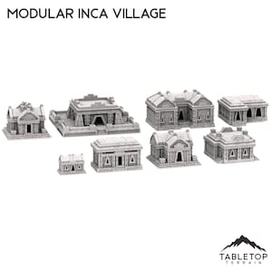 Modular Inca Village - DND AoS Pathfinder Conquest MiniatureLand Tabletop Terrain Miniature Wargame 28mm