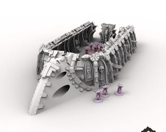 Gothic Spaceship Wreck - Tabletop Terrain Grimdark Gothic Miniature Wargame Sci-Fi 28mm 32mm