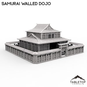 Walled Samurai Dojo - Test of Honor Bushido Tabletop Terrain 28mm 32mm Wargame
