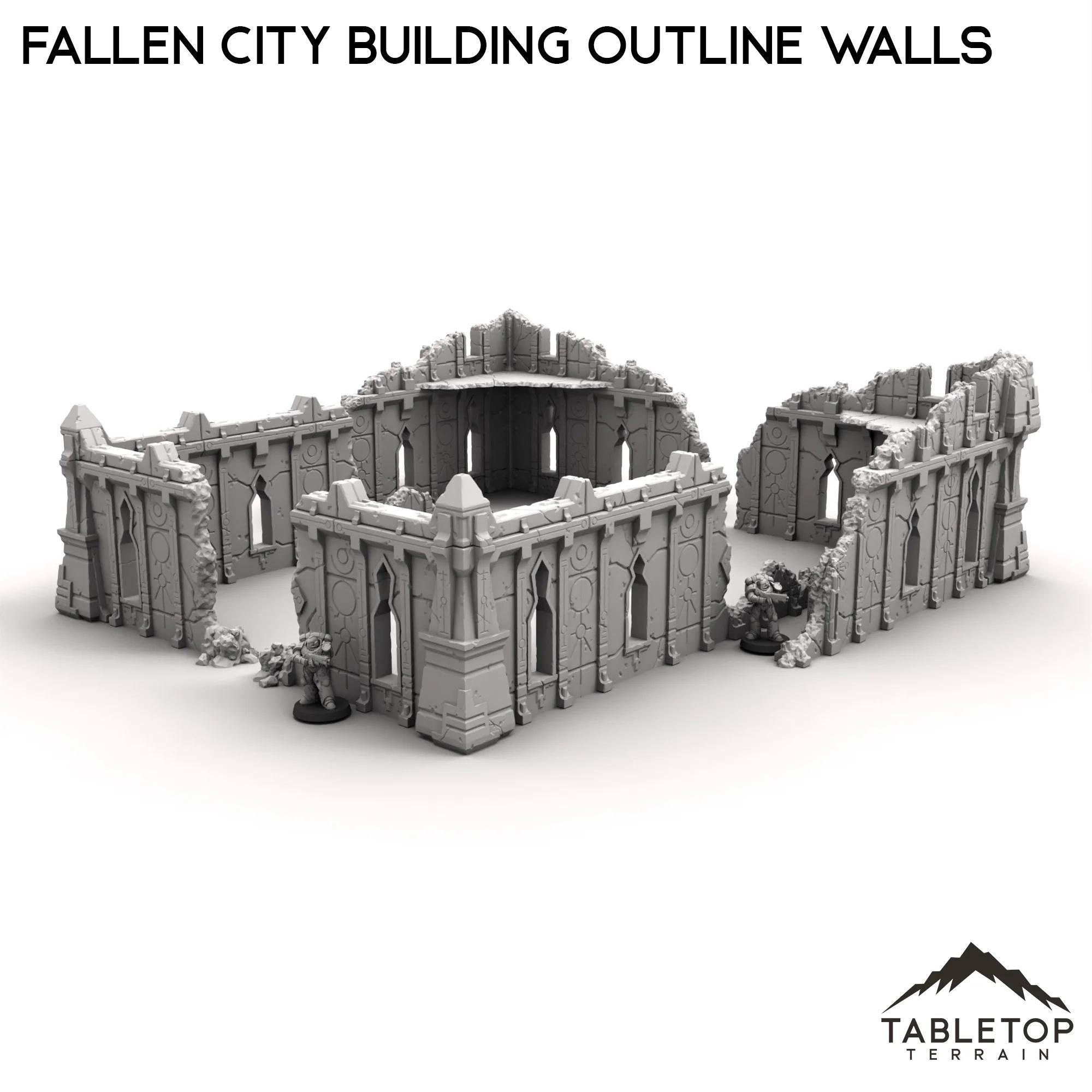 Fallen City Building Outline Walls - Tabletop Terrain Grimdark ...