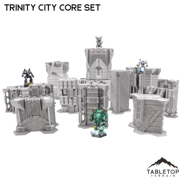 HEXTECH Trinity City Core Set - Hextech - 6mm - Battletech Terrain Alpha Strike Terrain Epic Scale Tabletop Terrain 6mm Thunderhead Studio
