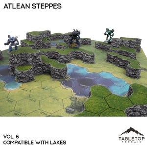 Lakes-compatibele kaart Hill-sets - Atlean Steppes - Thunderhead Studio 6 mm compatibel met kleinschalige mecha-oorlogsgames